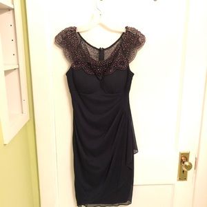 Deep navy blue dress with beading